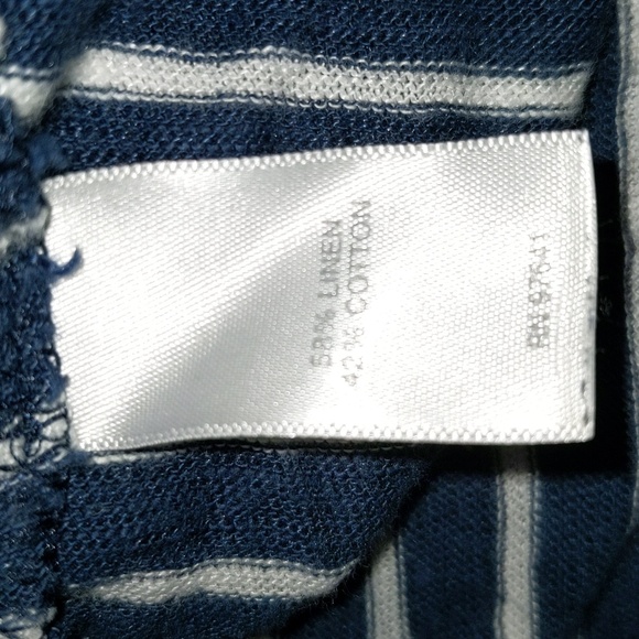 JJill Women's Size L Petite Linen Cotton Blend Nautical Theme Popover Top - Picture 12 of 13